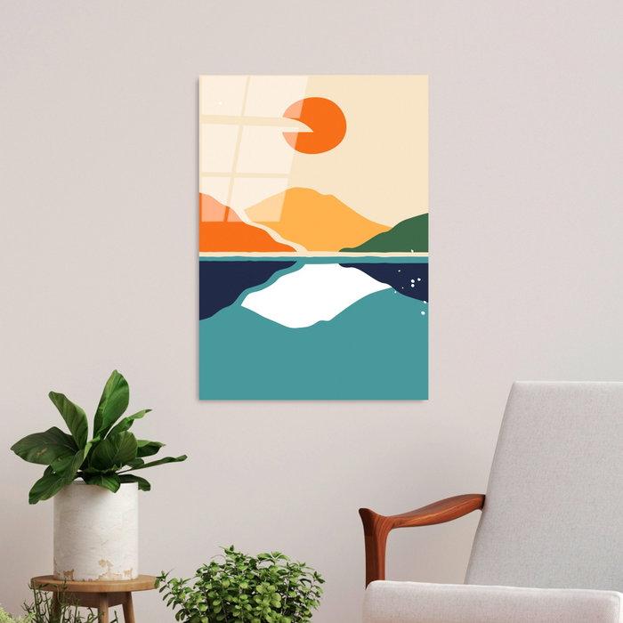 Wallity Cuadro Decorativo de Vidrio Templado Multicolor 45 x 65 cm